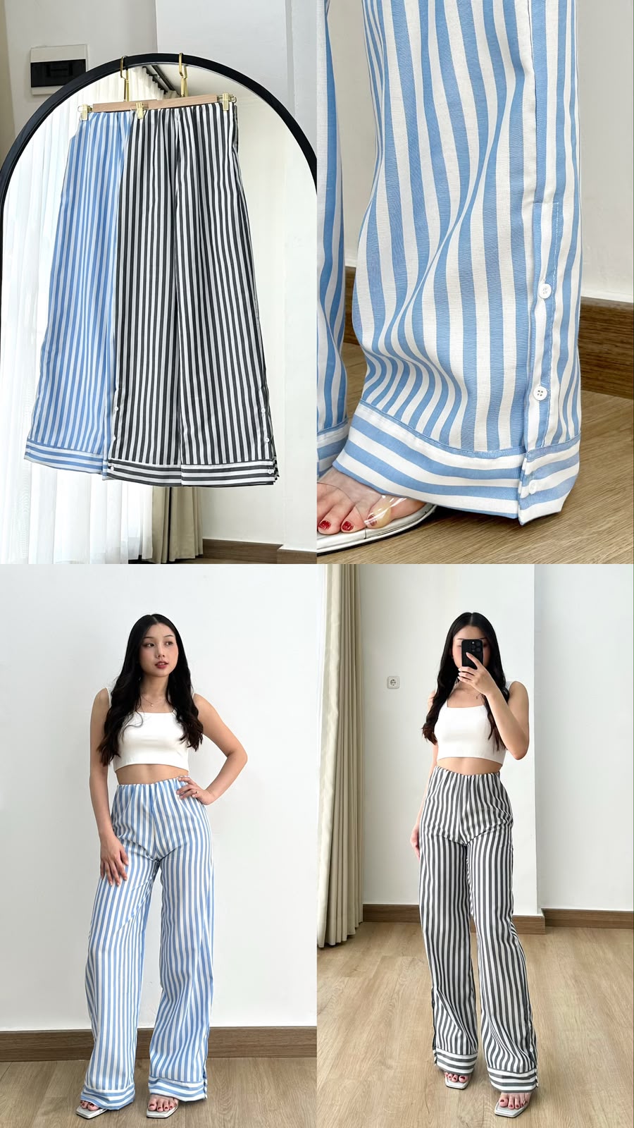 Stripe Pants button highwaist - CL8 - Image 4