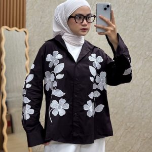 Long-sleeved shirt flowers bordir – AT42